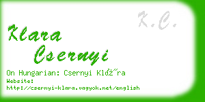 klara csernyi business card